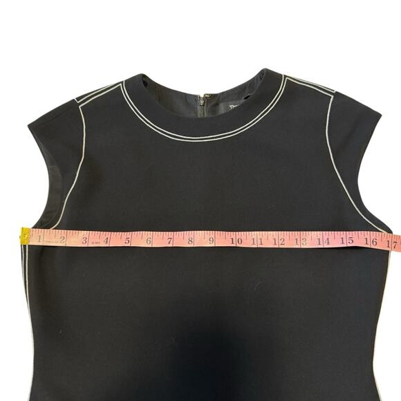 Theory Embroidered Admiral Crepe Black Shift Dress - Picture 8 of 9